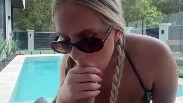 Wett Melons Poolside Suck With Sunglasses Cumshot Video